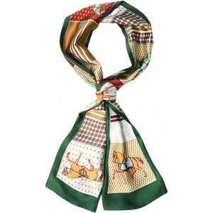 Women Green Purse Handbags Satin Scarf Lightweight Fashion Silk Neck Tie Scarf